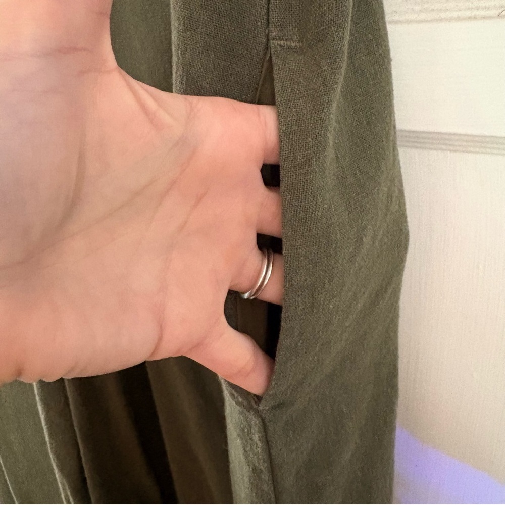 Longway Sunset Linen Jumper | Olive | Small - Picture 3 of 9